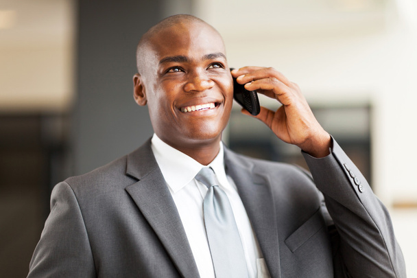 Successful african american businessman talking on mobile phone - Photo, Image