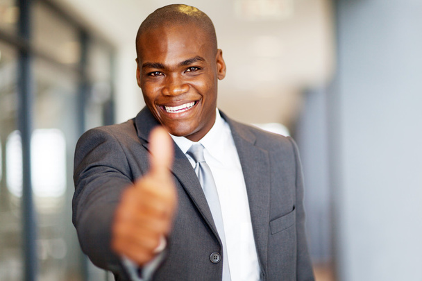 Successful african american businessman thumb up - Φωτογραφία, εικόνα