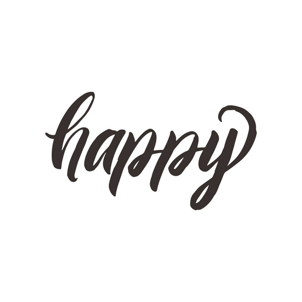 Happy day. Conceptual handwritten phrase. Hand drawn typography poster. Calligraphic design. - Vektor, obrázek