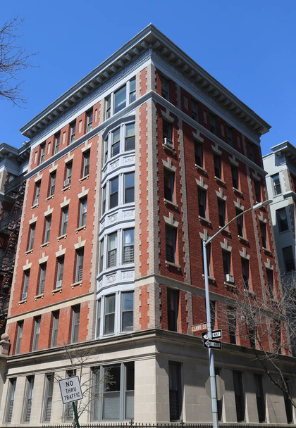 New York City brownstones at historic Brooklyn Heights neighborhood. - Фото, изображение
