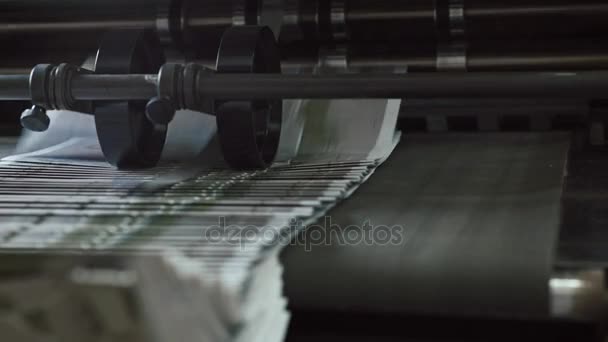 Printing Process - polygraph industry - brochures moving on the conveyor belt - Footage, Video