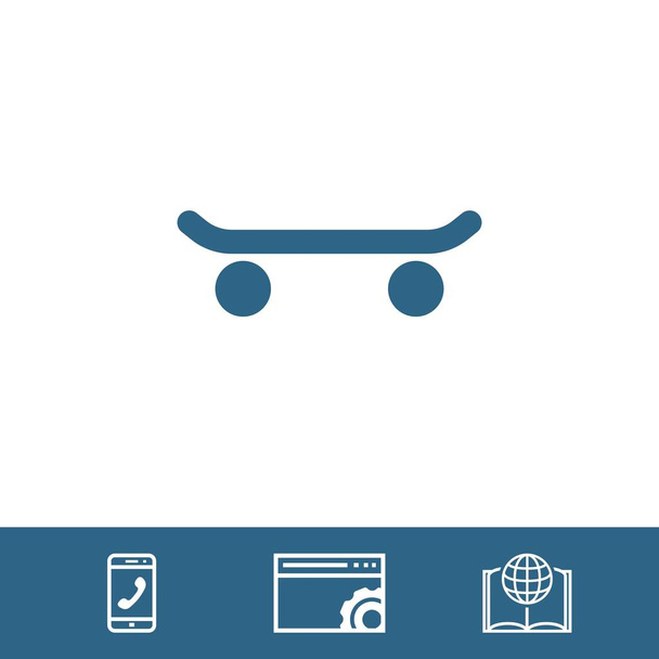 skateboard vista lateral icono stock vector ilustración plano diseño
 - Vector, Imagen