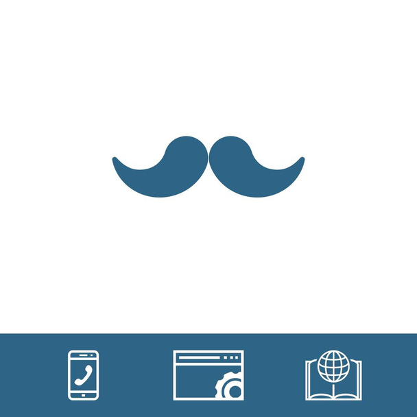 bigode ícone estoque vetor ilustração plana design
 - Vetor, Imagem