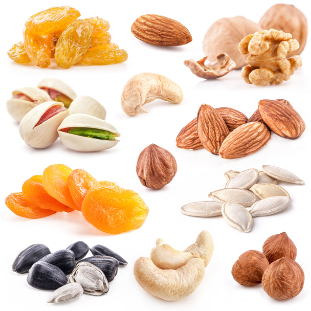 Nüsse und Trockenfrüchte - Foto, Bild