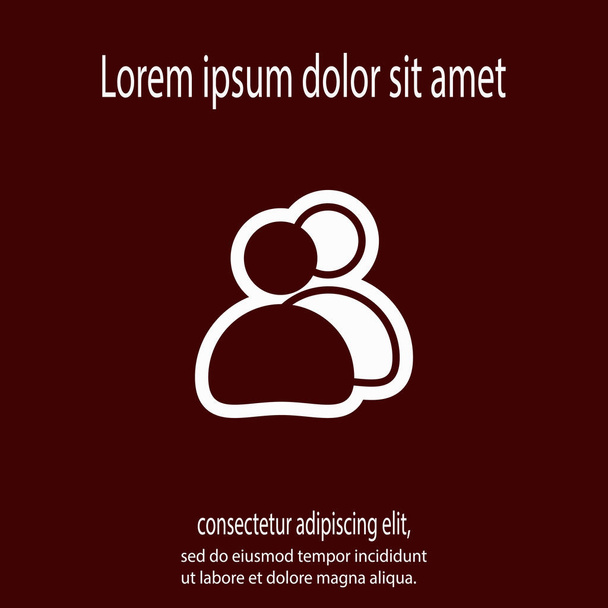 people icon, vector illustration. Flat design style - Vetor, Imagem