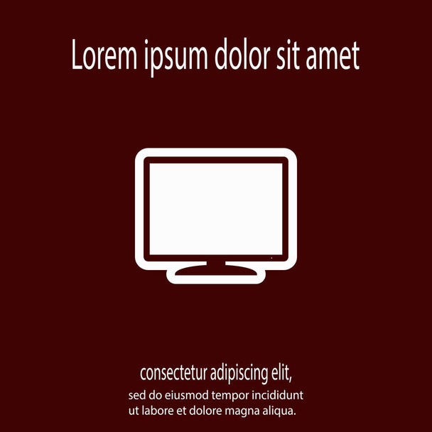Monitor  icon, vector illustration. Flat design style - Vetor, Imagem
