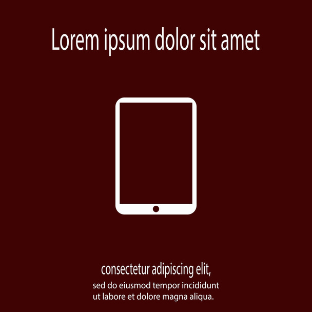 Modern digital tablet PC icon, vector illustration. Flat design style - Vetor, Imagem