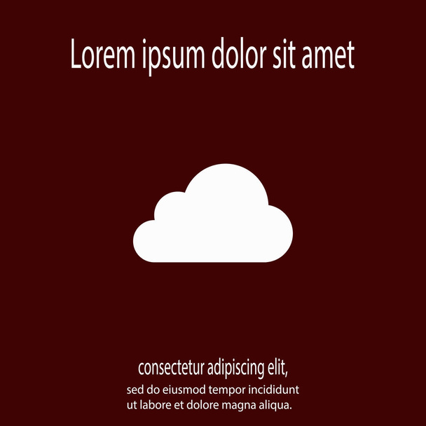 cloud icon, vector illustration. Flat design style - Vetor, Imagem