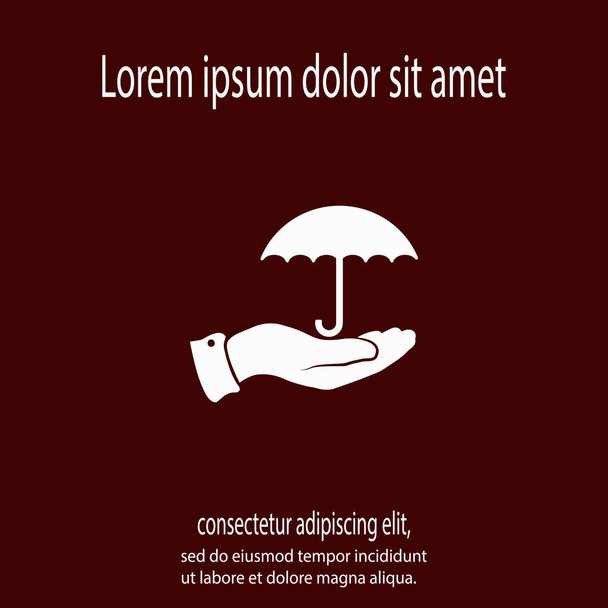 Umbrella with hand  icon, vector illustration. Flat design style - Vector, Imagen