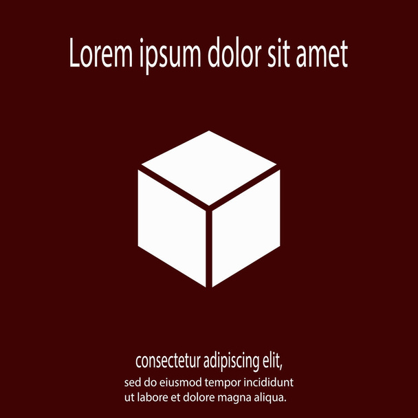 3d cube logo design icon, vector illustration. Flat design style - Вектор,изображение