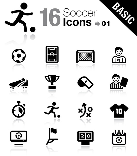 Basic - Iconos de fútbol
 - Vector, Imagen