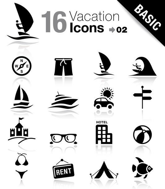 Basic - Vacation Icons - Vector, Image