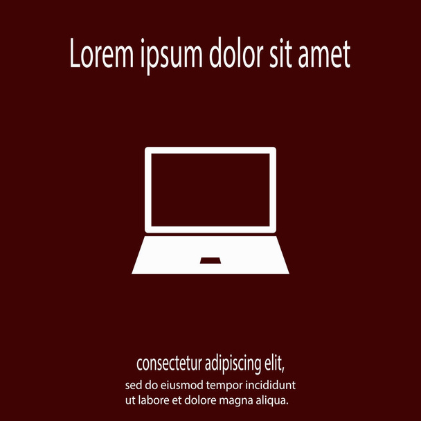 laptop icon, vector illustration. Flat design style - Vettoriali, immagini