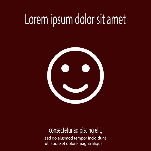 Smile Icon, vector illustration. Flat design style - Vetor, Imagem