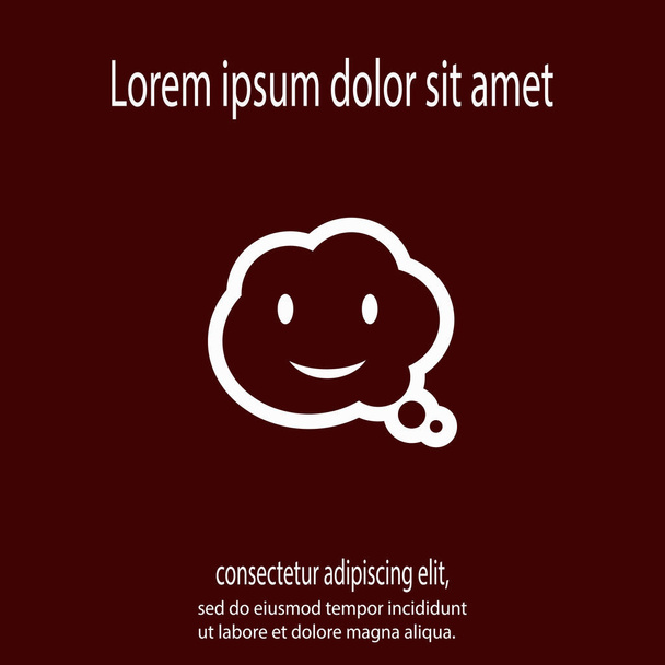 smile talking bubble  icon, vector illustration. Flat design style - Vettoriali, immagini