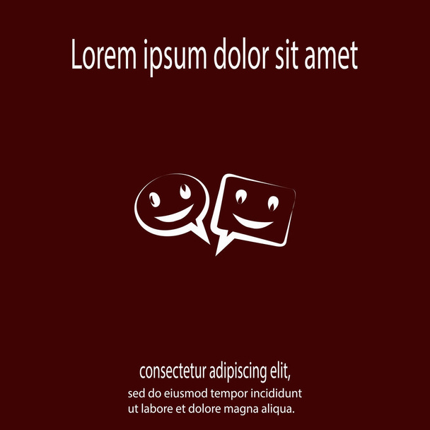 smile talking bubble  icon, vector illustration. Flat design style - Vector, Imagen