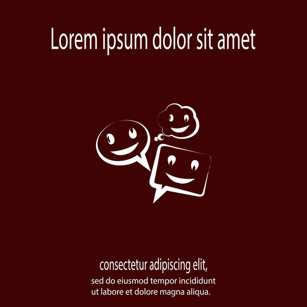 smile talking bubble  icon, vector illustration. Flat design style - Vetor, Imagem
