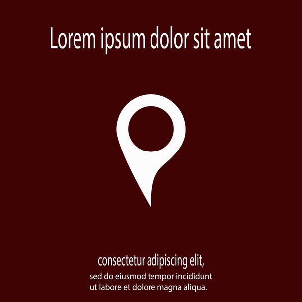 Map pointer flat icon, vector illustration. Flat design style - Vetor, Imagem
