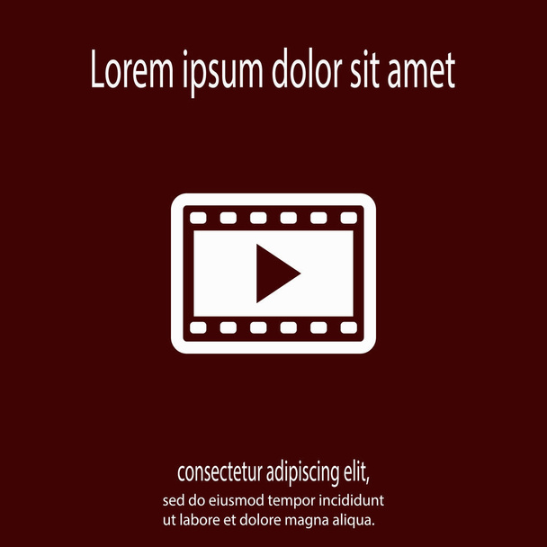 video icon, vector illustration. Flat design style - Vetor, Imagem