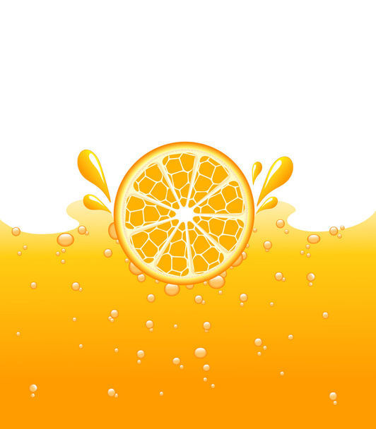 Orange falling into the orange juice - Φωτογραφία, εικόνα