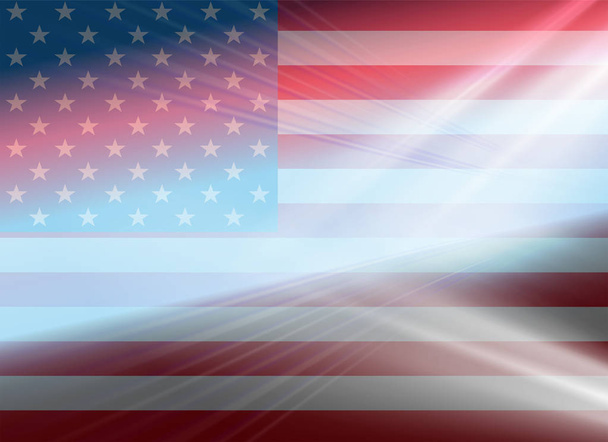 アメリカの国旗と背景 - ベクター画像