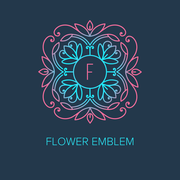 Elegante linea di fiori arte Logo Design Template
 - Vettoriali, immagini