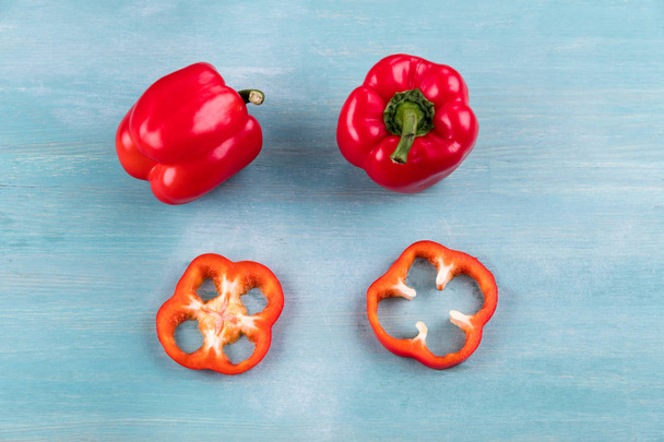 Peppers on wooden table  - Photo, Image