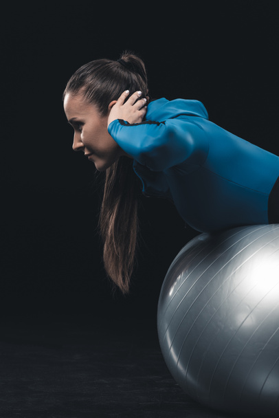 Sportswoman with fitness ball  - Foto, Imagem