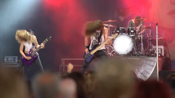 Rock band Delain performing before an audience. - Felvétel, videó