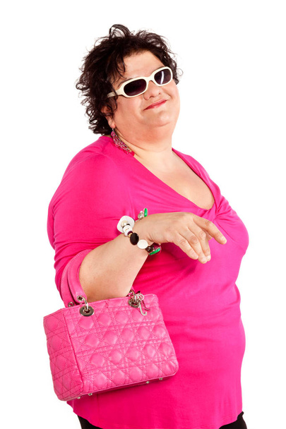 portrait of cheerful woman with her bag - Fotó, kép