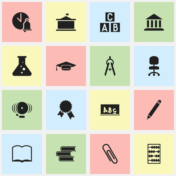 Set Of 16 Editable University Icons. Includes Symbols Such As Arithmetic, Victory Medallion, Ring And More. Can Be Used For Web, Mobile, UI And Infographic Design. - Vector, Image