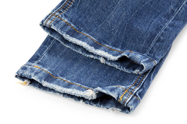 Используемые джинсы на белом
 - Фото, изображение