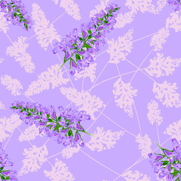 Purple floral seamless pattern - Vector, Image