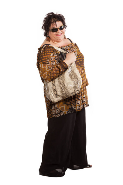 portrait of cheerful woman with her bag - Valokuva, kuva