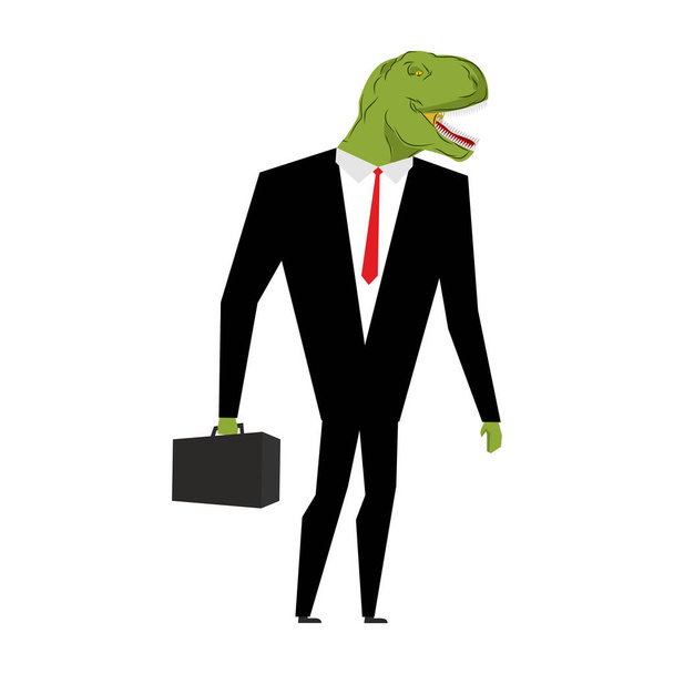 Tyrannosaurus businessman. dinosaur is boss. Dino manager. Suit  - Vector, Image