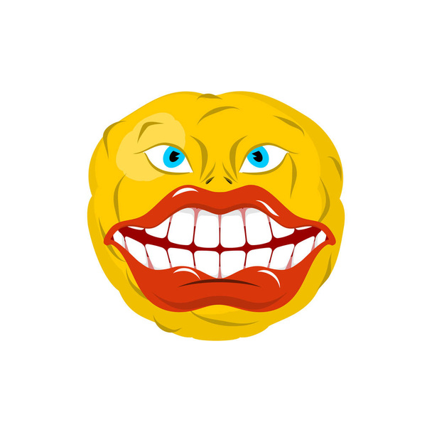 Émoticône souriant. Crazy Emoji. heureux est une émotion. Boule jaune
  - Vecteur, image