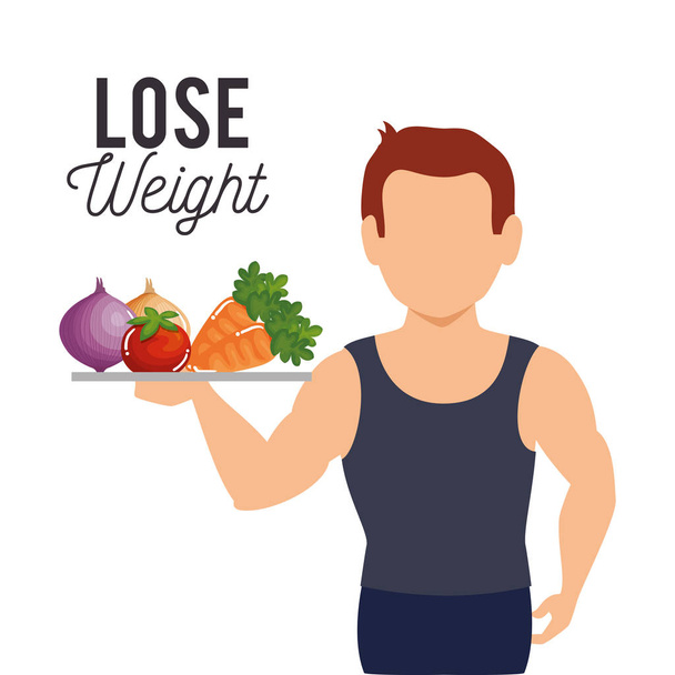 lose weight concept icons - Vetor, Imagem