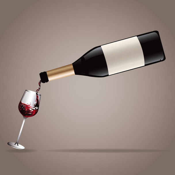 garrafa copo de vidro de vinho bebida imagem
 - Vetor, Imagem