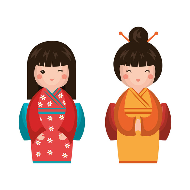 japonais fille poupée icône
 - Vecteur, image