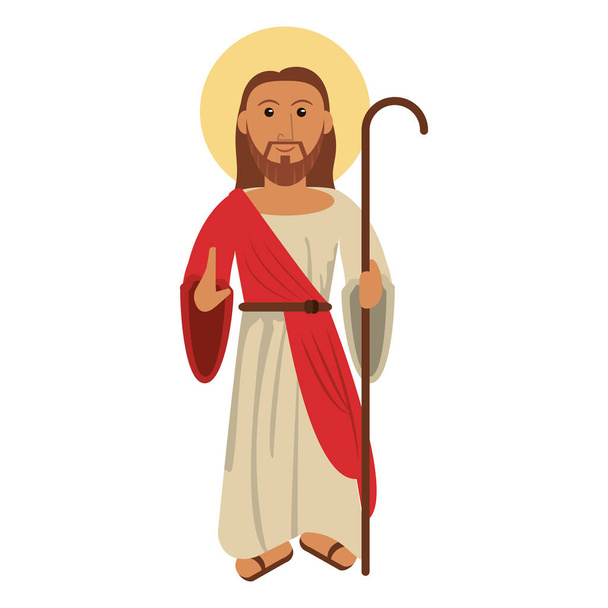 Jesucristo bendecido con palo
 - Vector, imagen