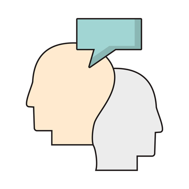 Profil hlavy mluví komunikace - Vektor, obrázek