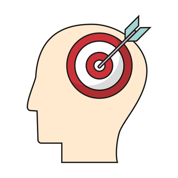Profil hlavy cíl k cílům prostředkům - Vektor, obrázek