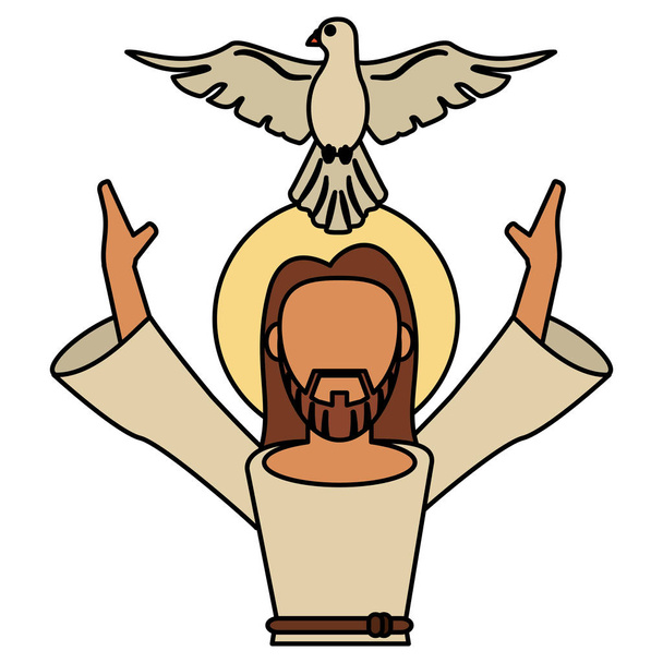 Jesus Cristo espírito santo católico
 - Vetor, Imagem