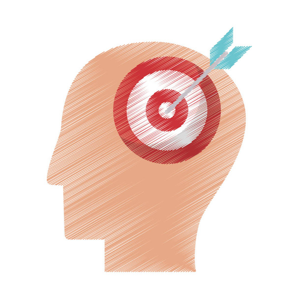 drawing profile head target objetive - Vector, Image
