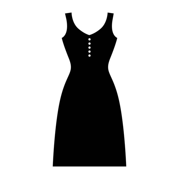 silueta monocromática del vestido femenino
 - Vector, imagen