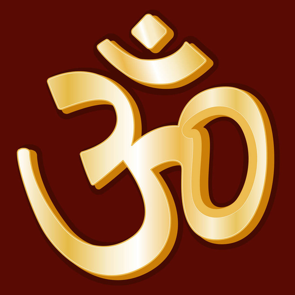 Hindu Faith, Gold Symbol - Vector, imagen