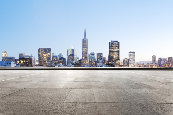 empty floor with cityscape of san francisco - Photo, Image
