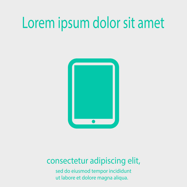 Modern digital tablet PC icon, vector illustration. Flat design style - ベクター画像