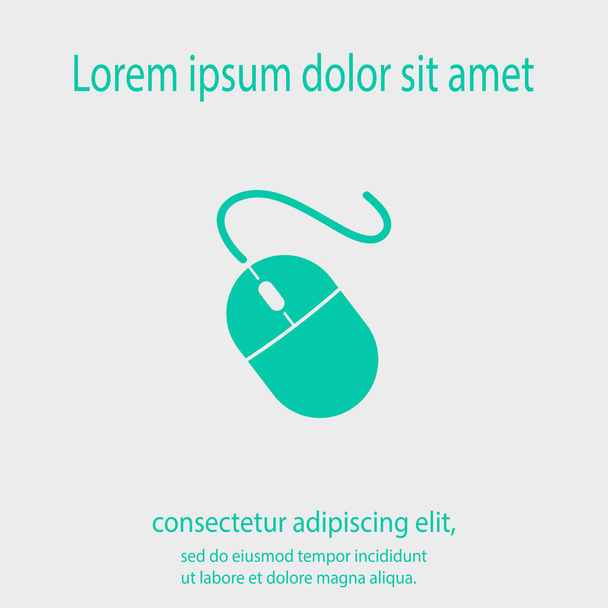 Computer mouse icon, vector illustration. Flat design style - Vetor, Imagem