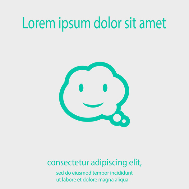 smile talking bubble  icon, vector illustration. Flat design style - Vector, Image